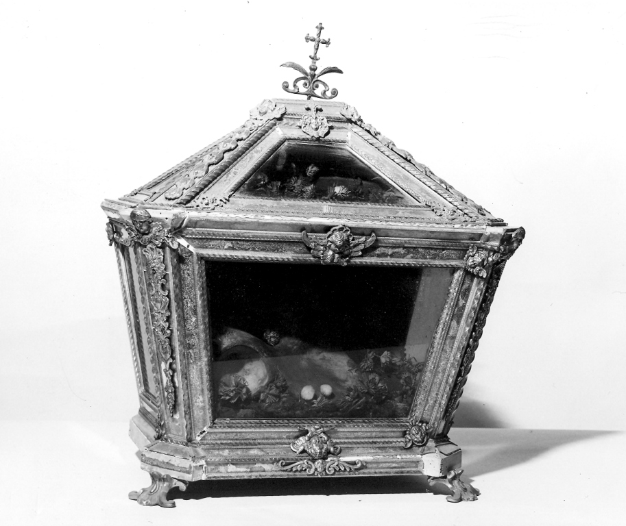 reliquiario a teca - a urna di Pergolesi Angelo (sec. XVIII)