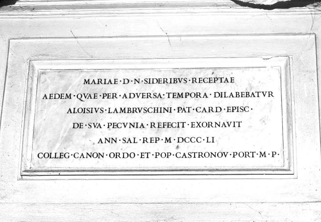 lapide commemorativa - ambito laziale (sec. XIX)