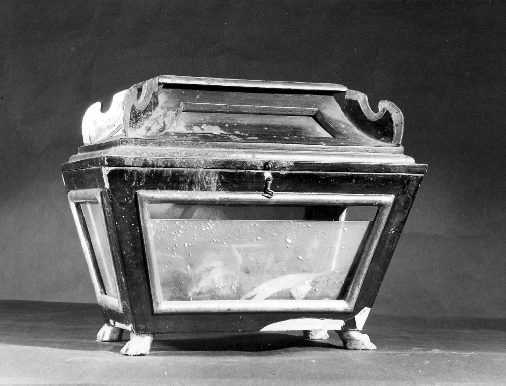 reliquiario a teca - a urna - ambito laziale (sec. XIX)