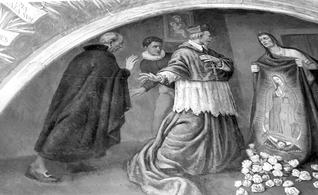 apparzione della Madonna di Guadalupe e il miracolo delle rose (dipinto) di Ciotti (sec. XX)