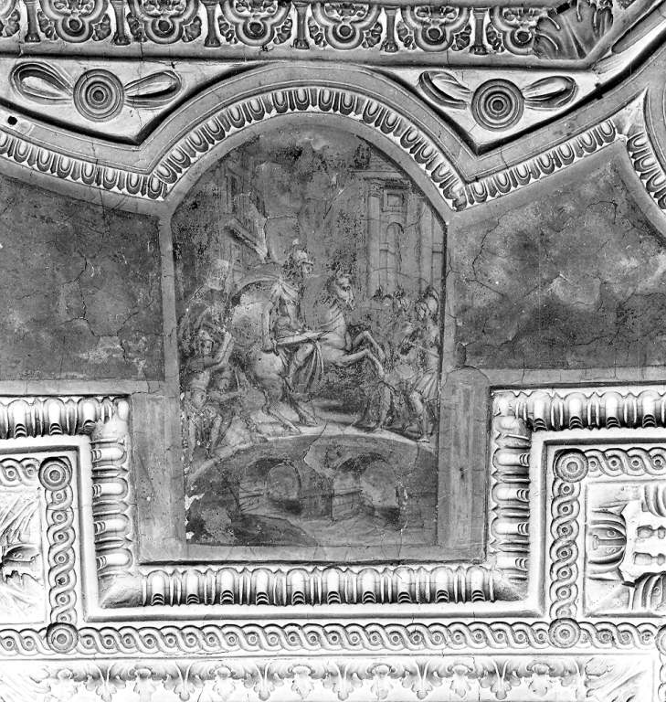Orazio sul ponte Sublicio (dipinto) di Zuccari Taddeo (cerchia) (terzo quarto sec. XVI)