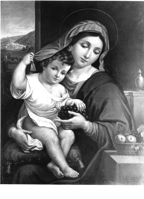 Madonna con Bambino (dipinto) di Cianti Michelangelo (attribuito) (sec. XX)