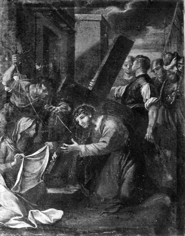 stazione VI: Gesù asciugato dalla Veronica (dipinto) - ambito romano (prima metà sec. XVIII)