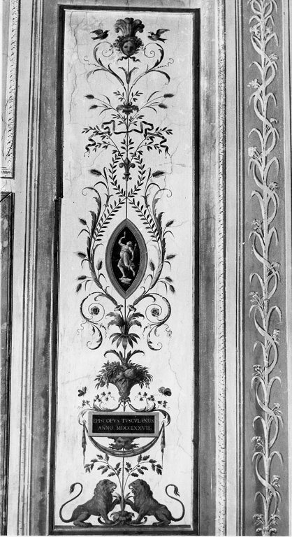 motivi decorativi a grottesche con medaglioni (decorazione pittorica) - ambito laziale (seconda metà sec. XVIII)
