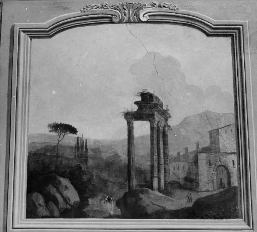 paesaggio con rovine classiche (dipinto) - ambito romano (metà sec. XVIII)