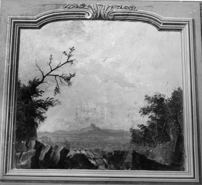 paesaggio con pianura (dipinto) - ambito romano (metà sec. XVIII)