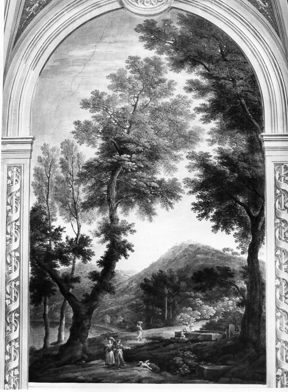 vedute dei Colli Albani e decorazioni a grottesche (decorazione pittorica) di Ghezzi Pier Leone (sec. XVIII)