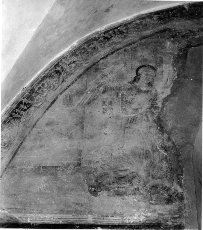 angelo annunciante (dipinto, frammento) - ambito laziale (fine/inizio secc. XV/ XVI)