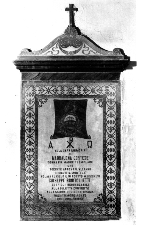 lapide tombale di Bonfiglietti Pietro (sec. XIX)