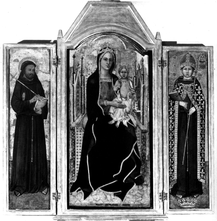 Madonna con Bambino e Santi (trittico) di Bulgarini Bartolomeo (sec. XIV)