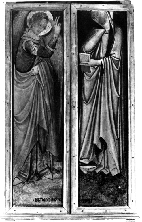 Madonna annunciata (scomparto di trittico) di Bulgarini Bartolomeo (sec. XIV)