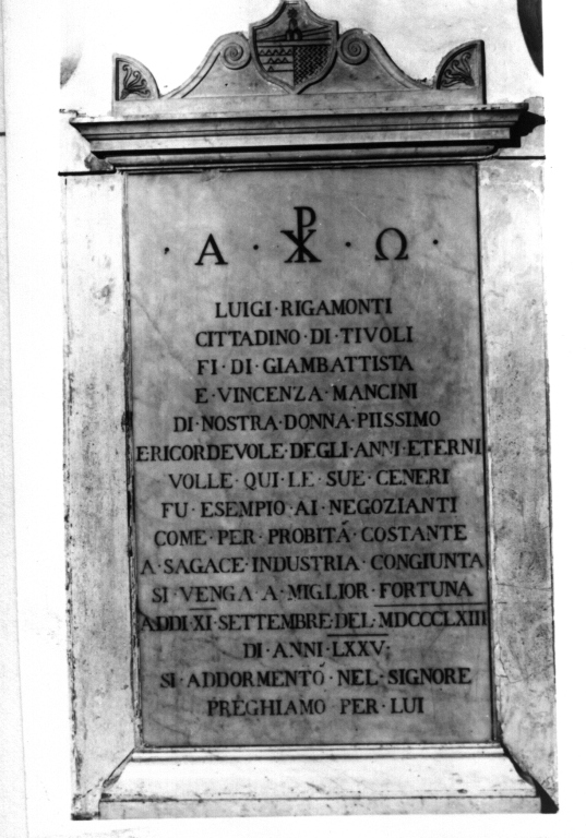 lapide tombale - ambito laziale (sec. XIX)