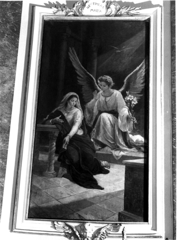 Annunciazione (decorazione pittorica) di Del Vecchio Aronne da Manfredonia (sec. XX)