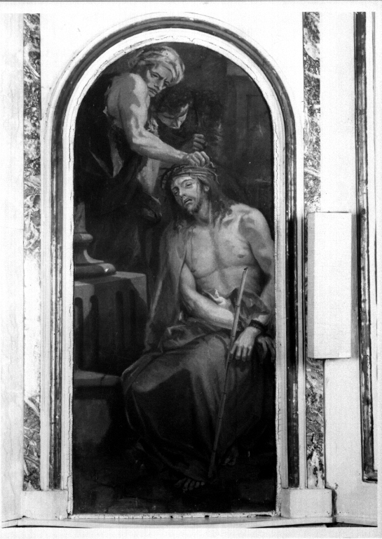 Cristo coronato di spine (decorazione pittorica) di Del Vecchio Aronne da Manfredonia (sec. XX)