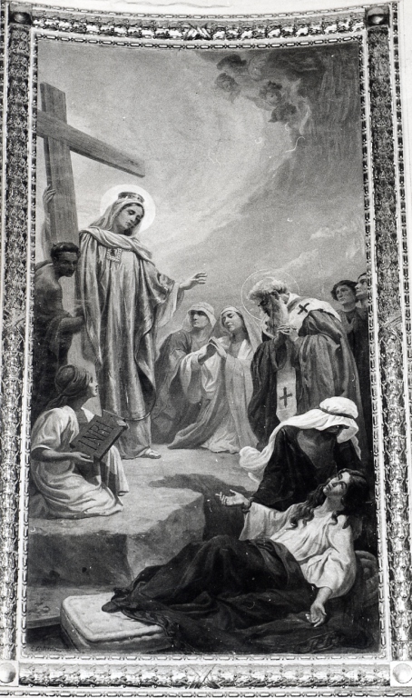 ritrovamento della vera croce (dipinto) di Cisterna Eugenio (primo quarto sec. XX)
