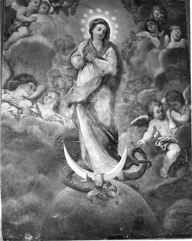 Immacolata Concezione (dipinto) di Brovelli Soffredini Giuseppe (attribuito) (sec. XX)