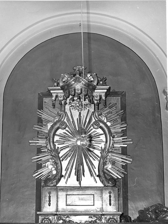 baldacchino di tronetto per esposizione eucaristica - bottega laziale (fine/inizio secc. XIX/ XX)