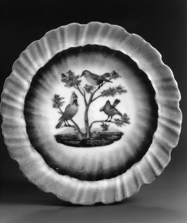 albero con uccelli (piatto) - manifattura di Zurigo (fine sec. XVIII)