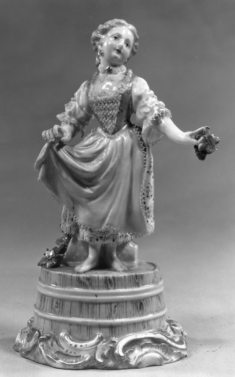 contadinella che danza su un tino (statuetta) - manifattura di Meissen (sec. XVIII)