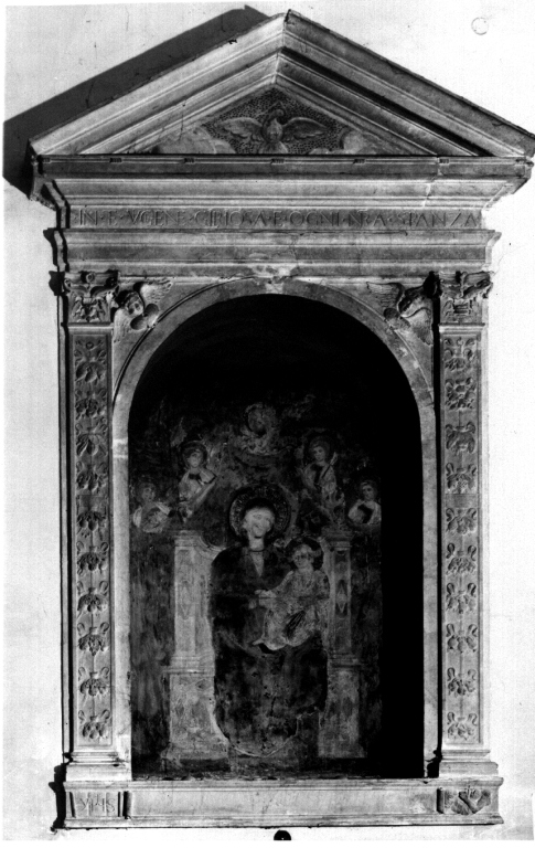 Madonna con Bambino in trono (dipinto) di Torriti Jacopo (scuola) (fine sec. XIII)