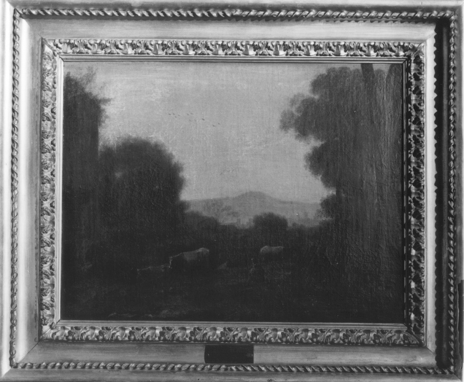 paesaggio con armenti (dipinto) di Gellée Claude detto Claude Lorrain (attribuito) (sec. XVII)