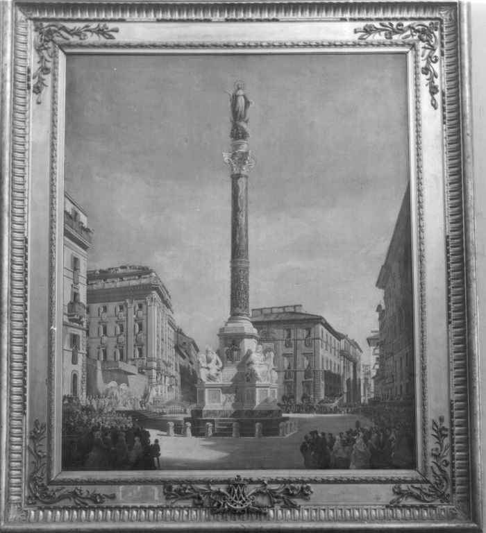 Pio IX benedice il monumento all'Immacolata Concezione (dipinto) di Amici Domenico (sec. XIX)