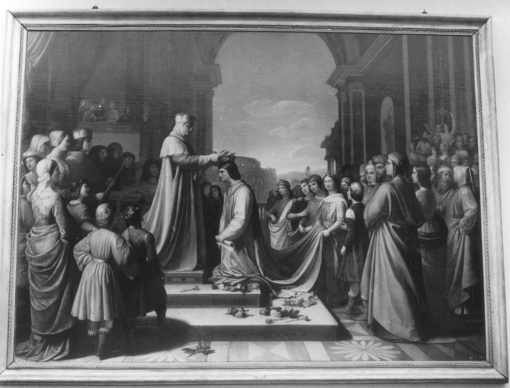 incoronazione di Francesco Petrarca in Campidoglio (dipinto) di Pierini Andrea (sec. XIX)