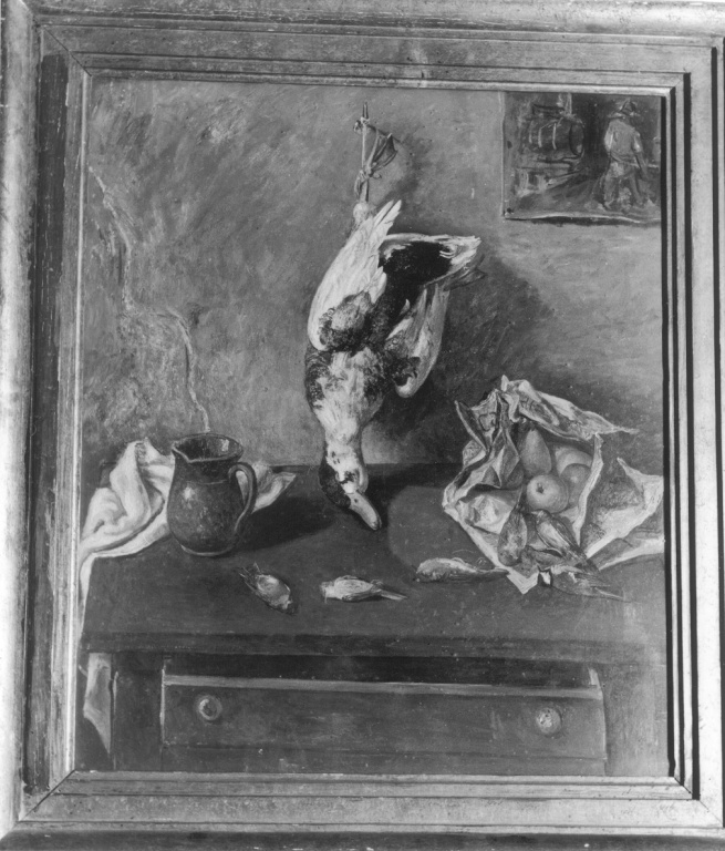 natura morta con anatra (dipinto) di Rambaldi Emanuele (sec. XX)