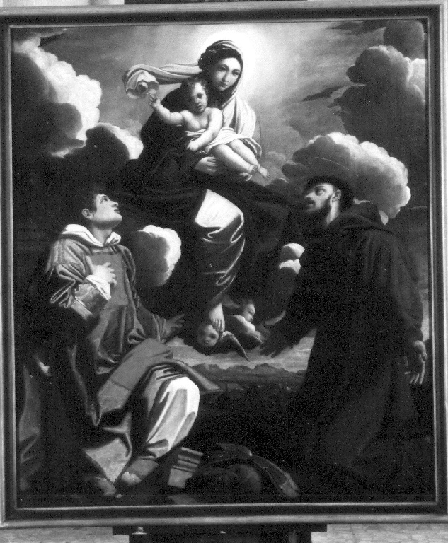 apparizione della Madonna ai Santi Francesco e Stefano martire (dipinto) di Schedoni Bartolomeo (attribuito) (inizio sec. XVII)