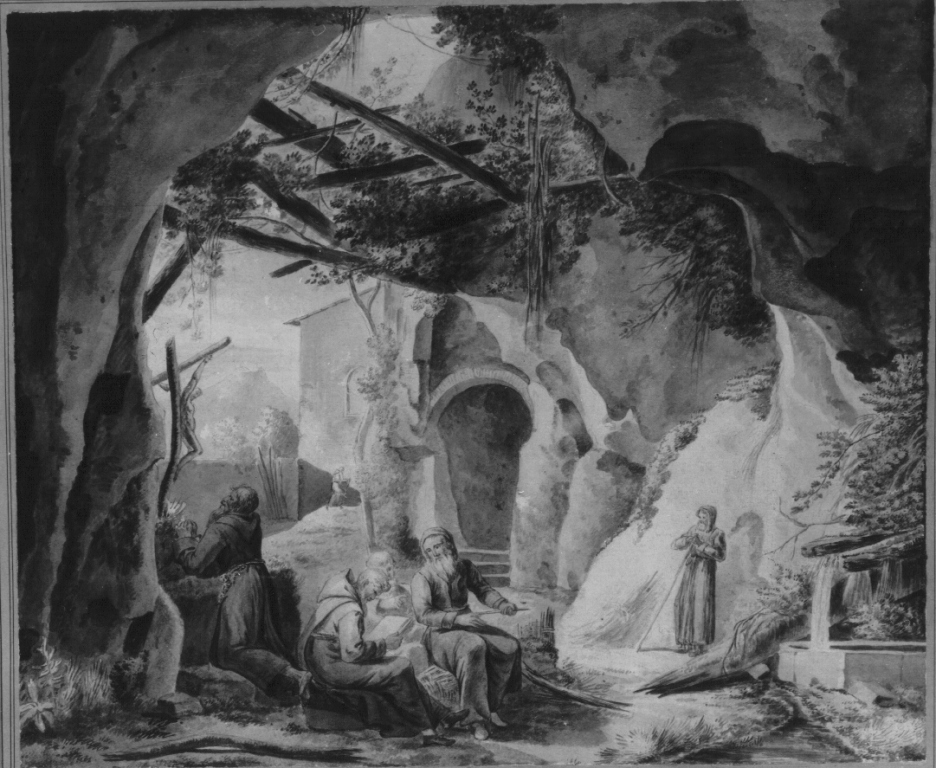 frati intenti alle loro opere (dipinto) di Costantin Jean Antoine (attribuito) (fine/inizio secc. XVIII/ XIX)