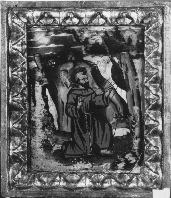 San Francesco d'Assisi riceve le stimmate (dipinto) - ambito italiano (sec. XVIII)