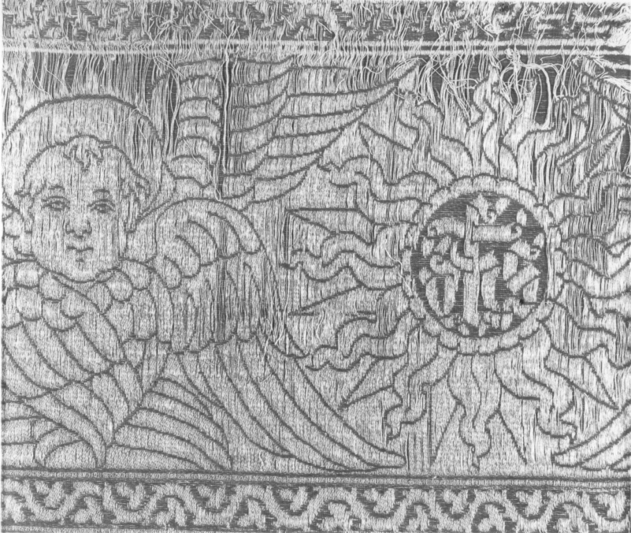 serafino con monogramma cristologico (guarnizione di paramento liturgico, frammento) - ambito Europa centrale (sec. XVI)