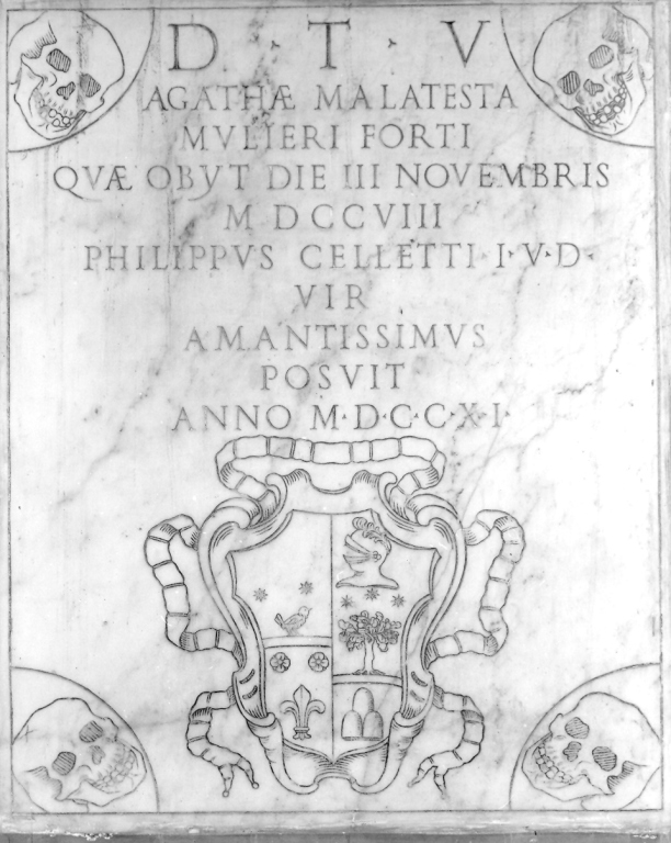 lapide tombale - ambito romano (sec. XVIII)