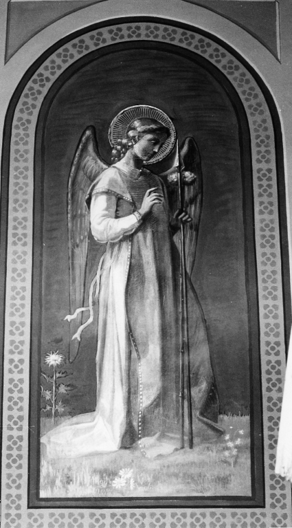 angelo con strumento della passione: lancia (dipinto) di Cisterna Eugenio (sec. XIX)