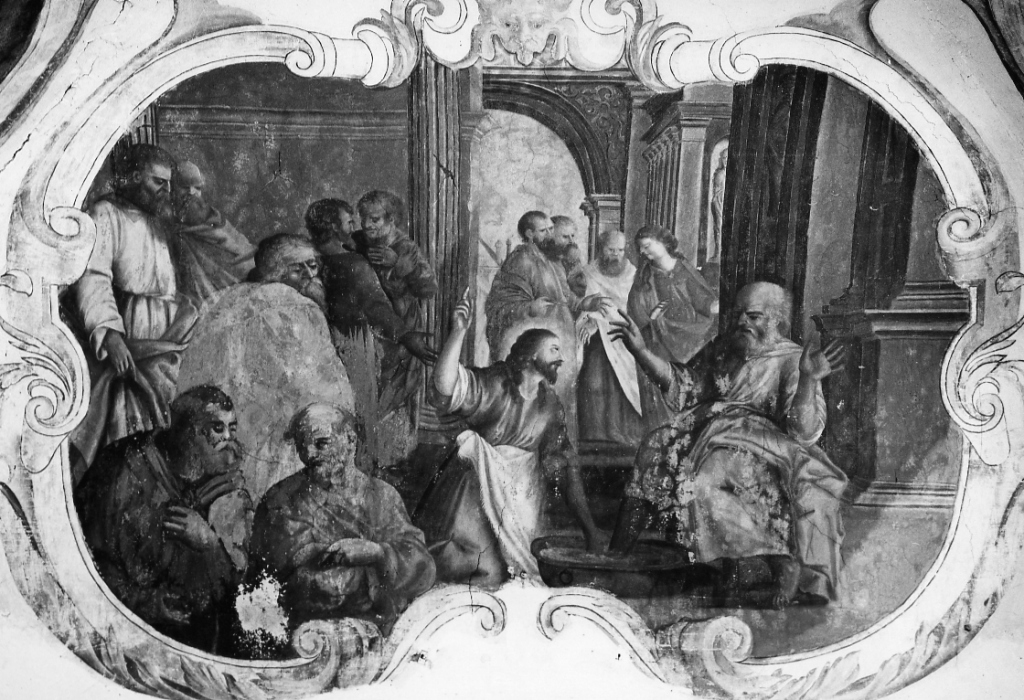 Cristo lava i piedi degli apostoli (dipinto) di Fra Felice da Napoli (sec. XVII)