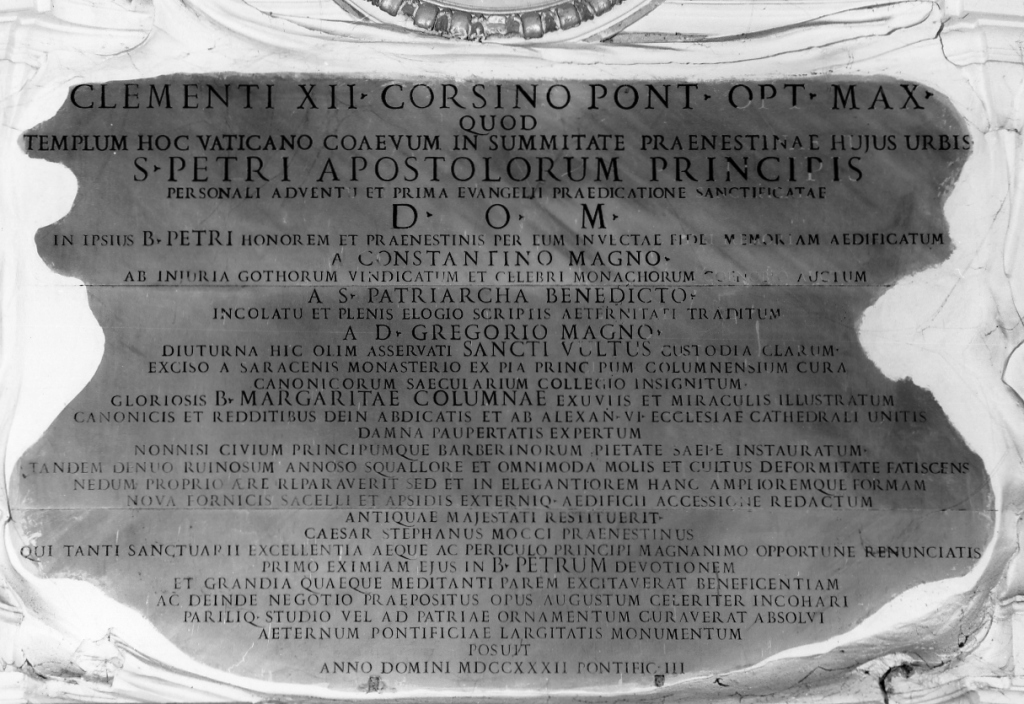 lapide documentaria - ambito laziale (sec. XVIII)