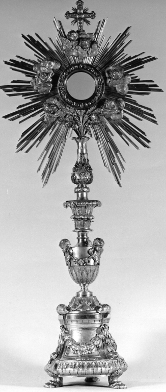 ostensorio - a raggiera - ambito romano (sec. XIX)
