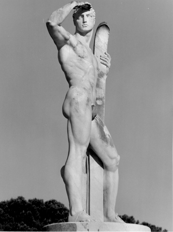 sciatore (scultura) di D'Nicola Antino (sec. XX)