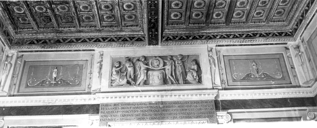 Fregio decorativo a grottesche, monocromi, cariatidi (decorazione pittorica, complesso decorativo) di La Piccola Niccolò (sec. XVIII)