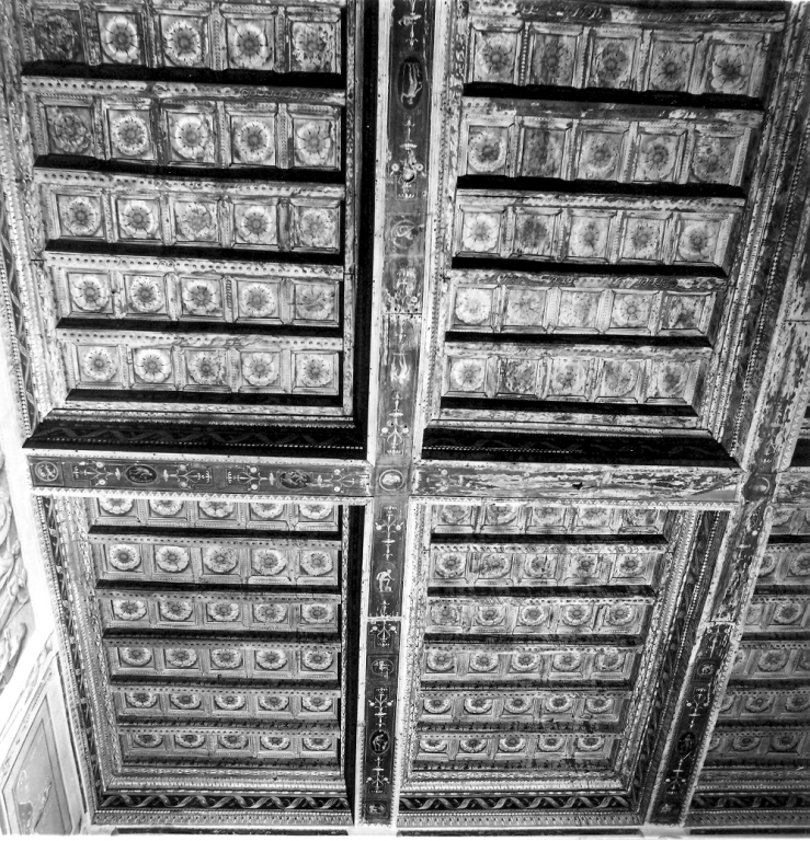 soffitto a cassettoni di La Piccola Niccolò - ambito romano (sec. XVII, sec. XVIII)