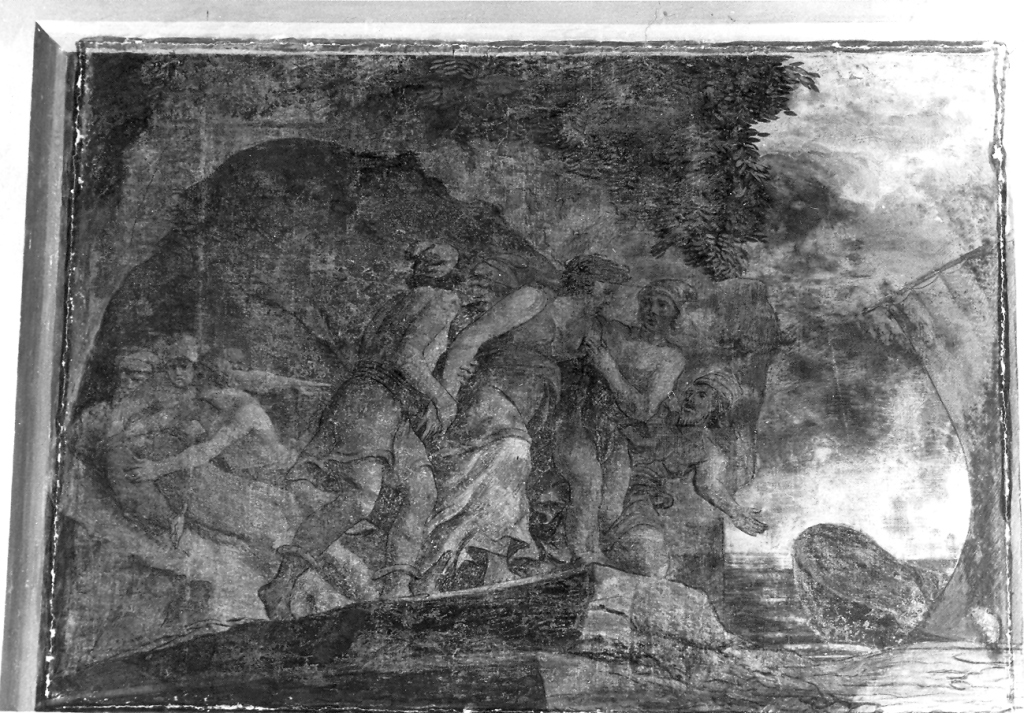 Angelica presa prigioniera nel sonno da alcuni pescatori (dipinto) di Cades Giuseppe (ultimo quarto sec. XVIII)