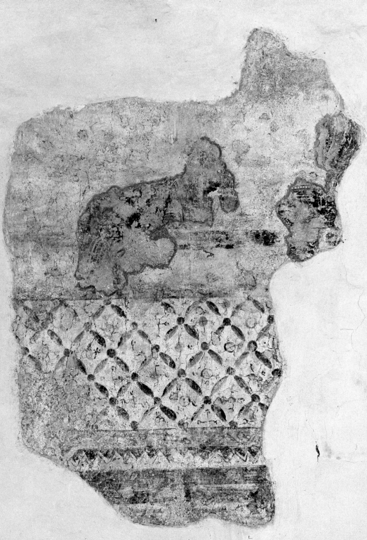 motivo decorativo a finto tessuto (dipinto, frammento) - ambito laziale (metà sec. XV)