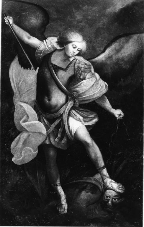 San Michele Arcangelo schiaccia il drago (dipinto) - ambito romano (seconda metà sec. XVIII)