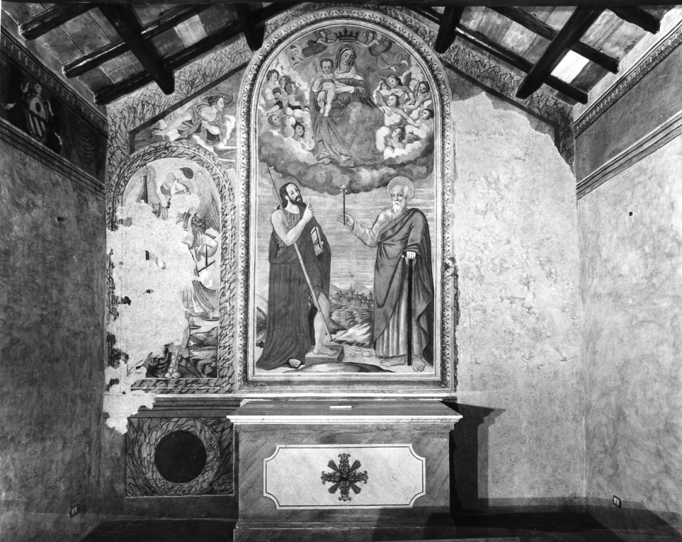 Madonna con Bambino in cielo e Santi (dipinto) - ambito laziale (sec. XIX)