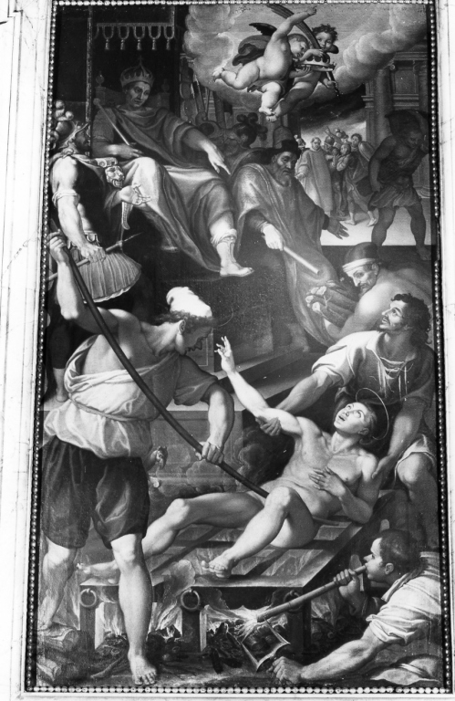 martirio di San Lorenzo (dipinto) di Nebbia Cesare (sec. XVI)