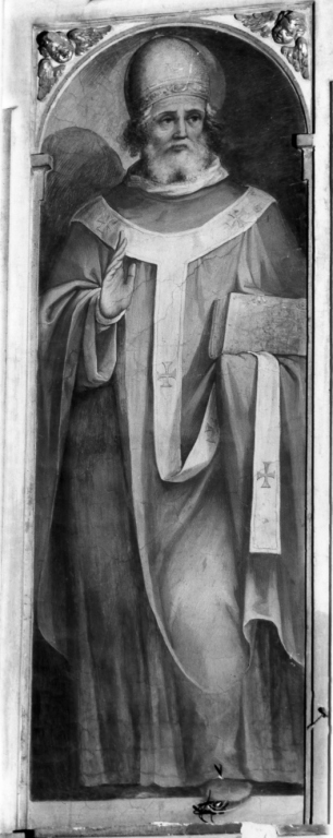 Santo vescovo (dipinto) di Croce Baldassarre (fine sec. XVI)