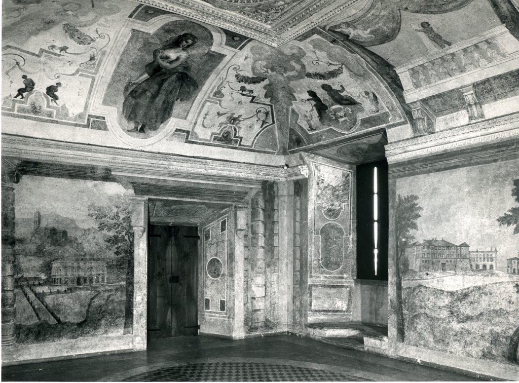 paesaggio con architetture (dipinto) - ambito romano (prima metà sec. XVIII)