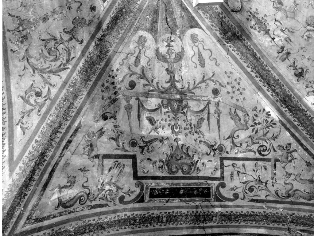 motivi decorativi a grottesche e paesaggi (decorazione pittorica) - ambito romano (sec. XVI, sec. XIX)