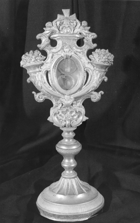 reliquiario - a ostensorio - ambito laziale (secc. XIX/ XX)