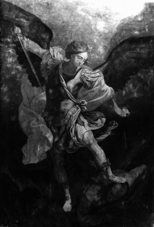 San Michele Arcangelo combatte Satana (dipinto) - ambito romano (sec. XIX)